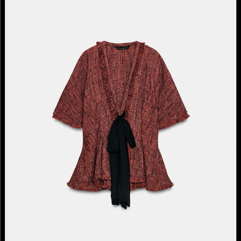 brand new Zara fringed peplum top (size L)